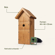 Birdhouse handcrafted in wood brown size 44 × 44 × 33 mm — photo 4