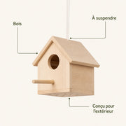 Birdhouse in wood with side open and perch — photo 4