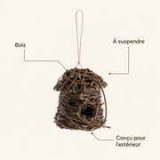 Birdhouse hanging in willow woven brown — photo 4