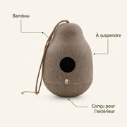 Birdhouse hanging in resin grey in shape of pebble — photo 4