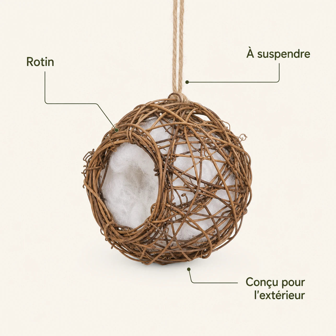 Birdhouse in rotin brown — photo 4