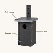 Birdhouse in wood with zinc roof grey — photo 4