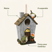 Birdhouse decorative in resin with front floral — photo 4