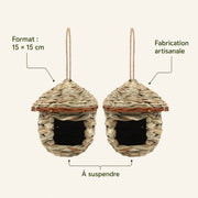 Set of 2 birdhouses hanging beige size 15 × 15 cm — photo 4