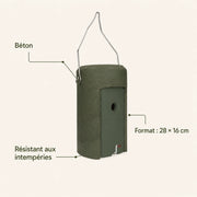 Birdhouse hanging in wood concrete anthracite size 28 × 16 cm — photo 4