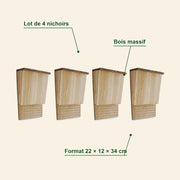 Set of 4 birdhouses with bats 22 × 12 × 34 cm — photo 4