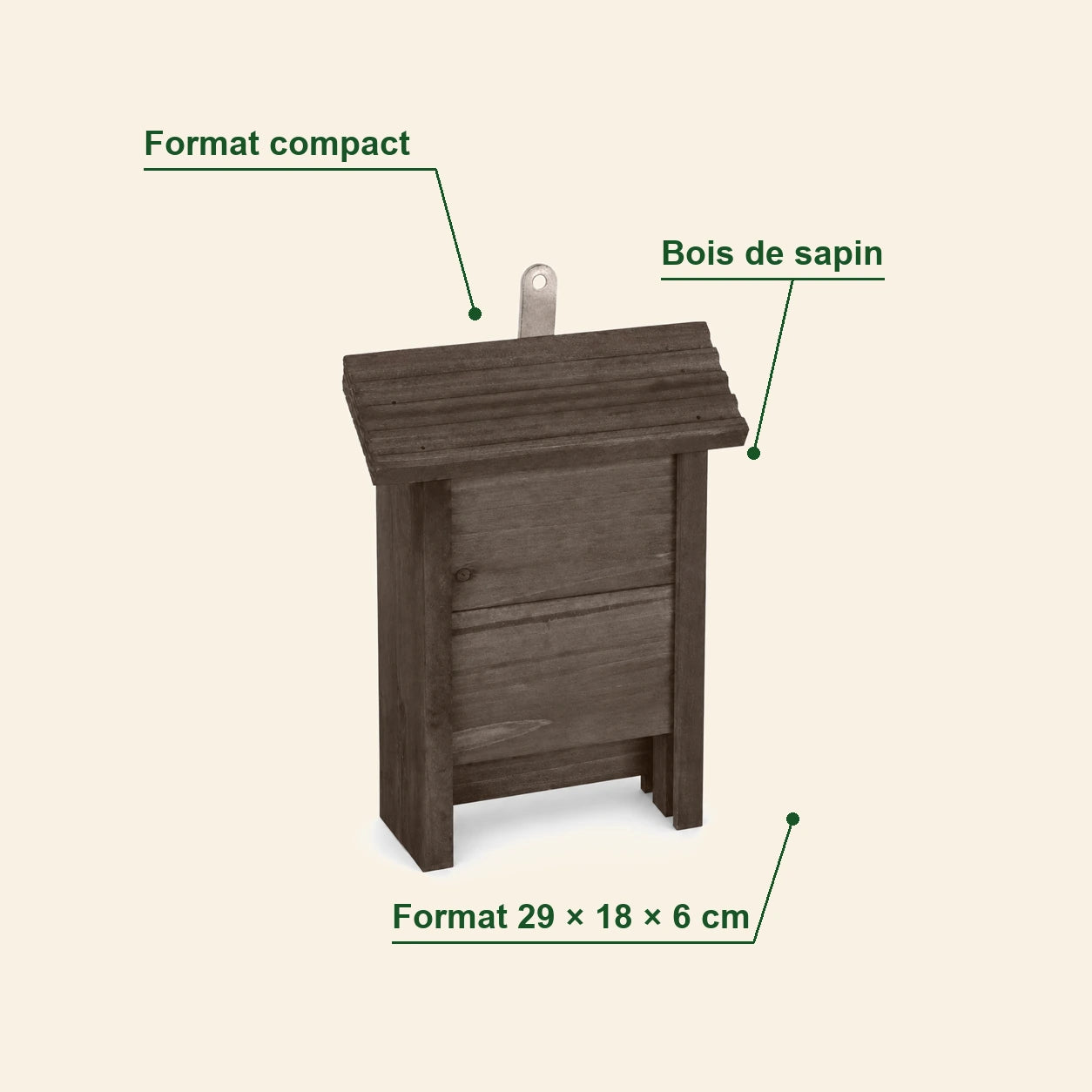 Bat box compact in wood brown — photo 4