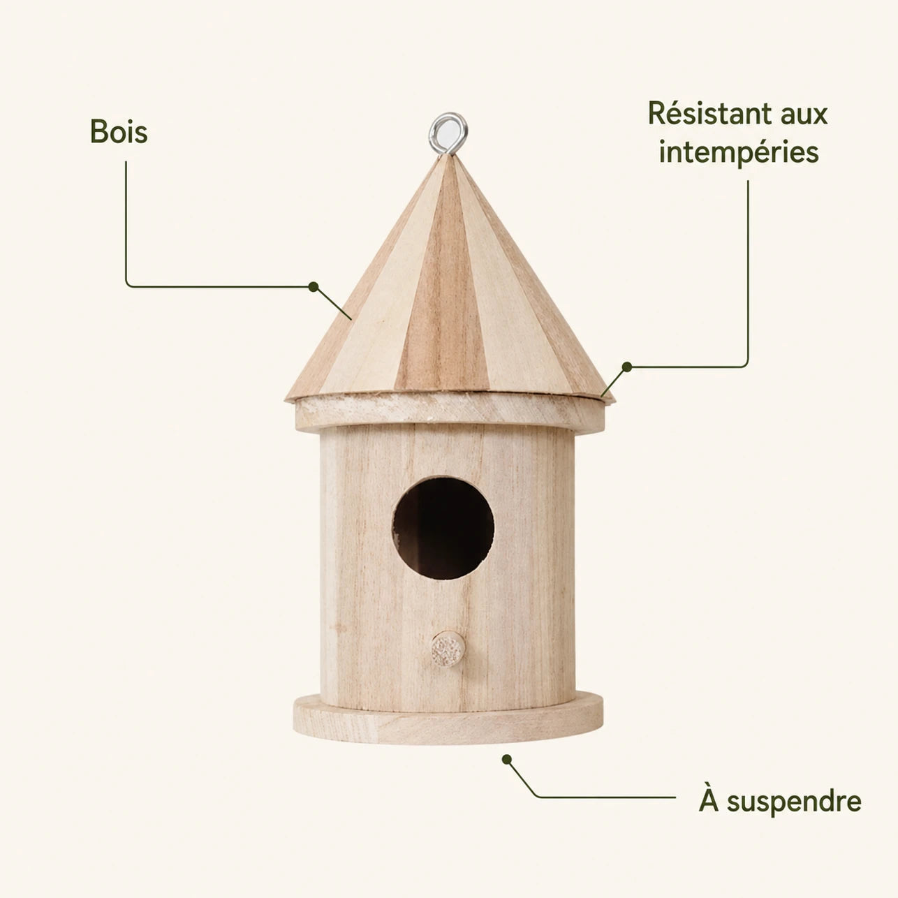 Birdhouse observation in wood beige — photo 4