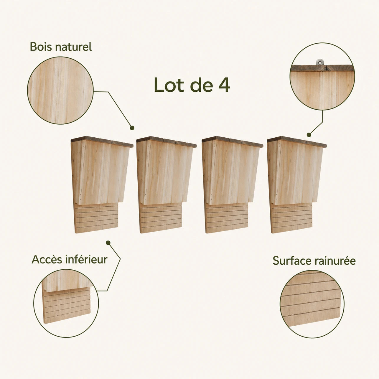 Birdhouse in wood brown size 22 × 12 × 34 cm — photo 4
