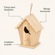 Birdhouse in wood with front cut-out and roof corrugated — photo 4