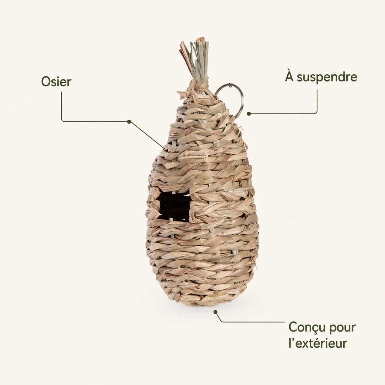Birdhouse in willow beige — photo 4