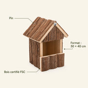 Birdhouse in pine brown size 30 × 40 cm — photo 4