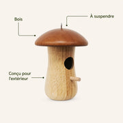 Birdhouse hanging in shape of mushroom brown — photo 4