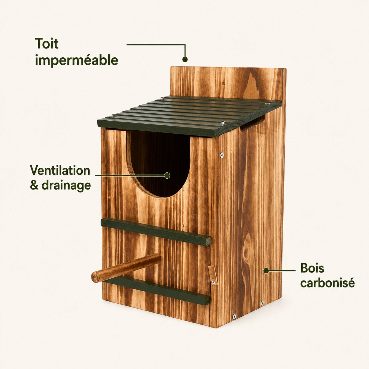 Birdhouse in charred wood — photo 4