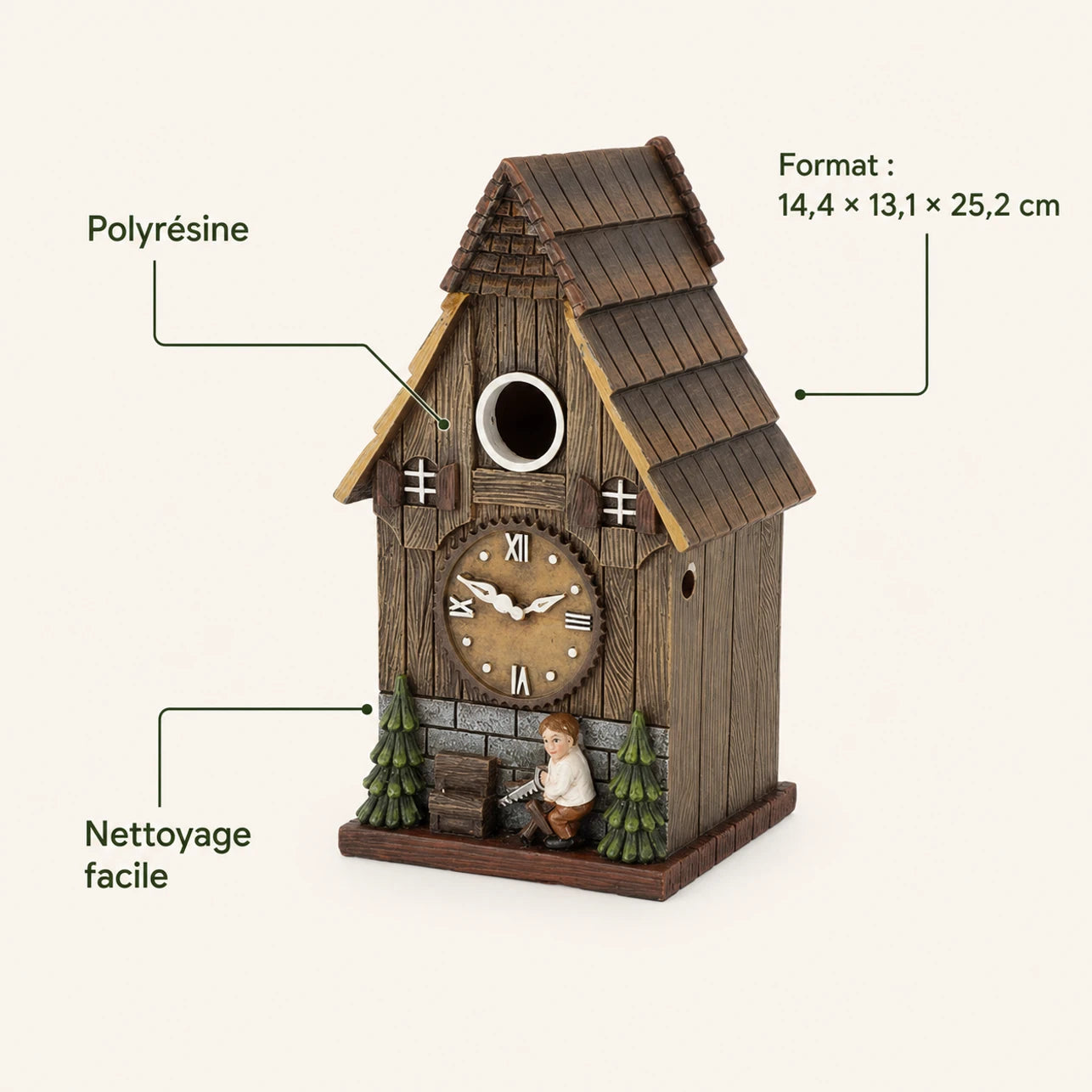 Birdhouse in wood size 14,4 × 13,1 × 25,2 cm — photo 4