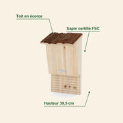 Bat box with roof in bark — photo 4