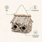 Birdhouse rustic in logs with double entrance — photo 4