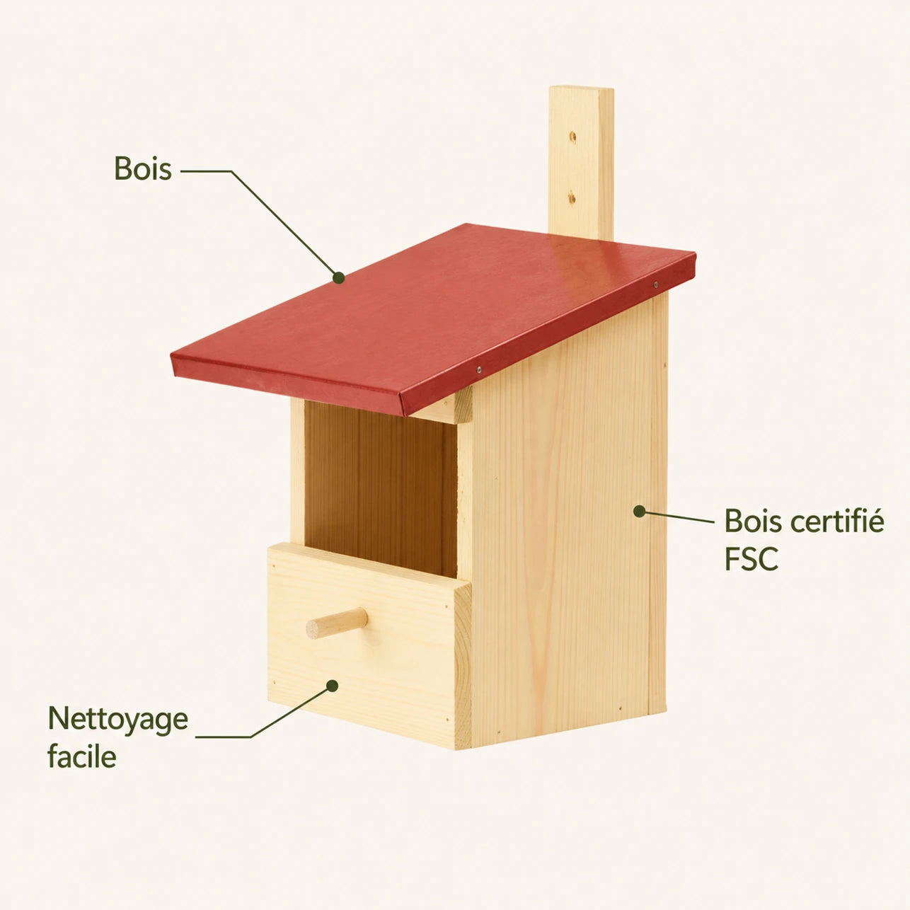 Birdhouse hanging in pine with zinc roof red — photo 4