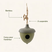 Birdhouse hanging in shape of acorn green — photo 4