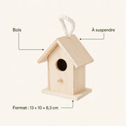 Birdhouse in wood beige size 13 × 10 × 8,3 cm — photo 4