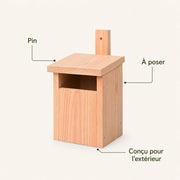 Birdhouse semi-open in pine with roof flat — photo 4
