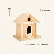 Birdhouse in wood with double entrance and canopy — photo 4