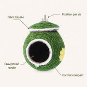 Birdhouse hanging in fibres green with pattern floral — photo 4