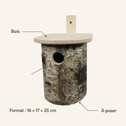 Birdhouse in birch brown size 16 × 17 × 25 cm — photo 4