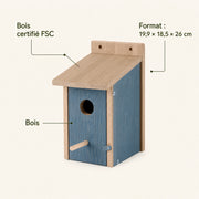 Birdhouse in wood blue size 19,9 × 18,5 × 26 cm — photo 4