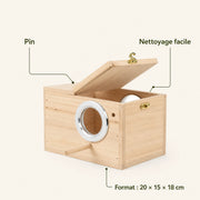 Birdhouse observation in pine beige size 20 × 15 × 18 cm — photo 4