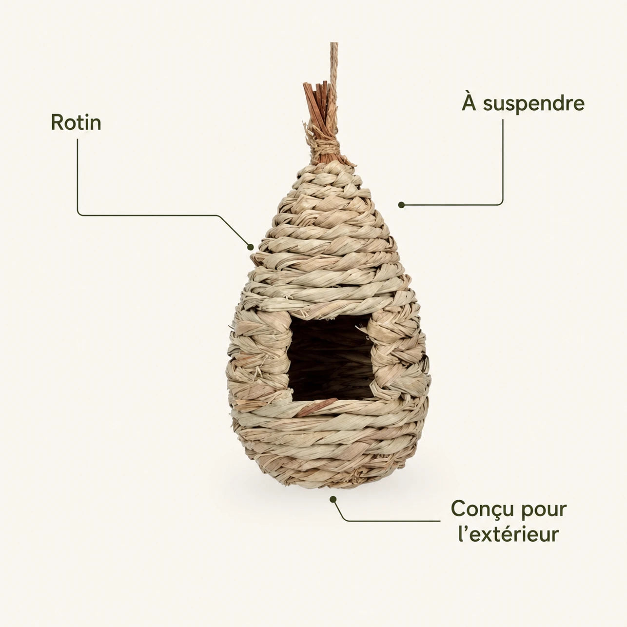 Birdhouse hanging in rotin white — photo 4