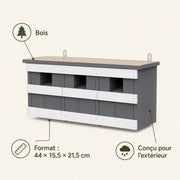 Set of 3 birdhouses in wood grey size 44 × 15,5 × 21,5 cm — photo 4