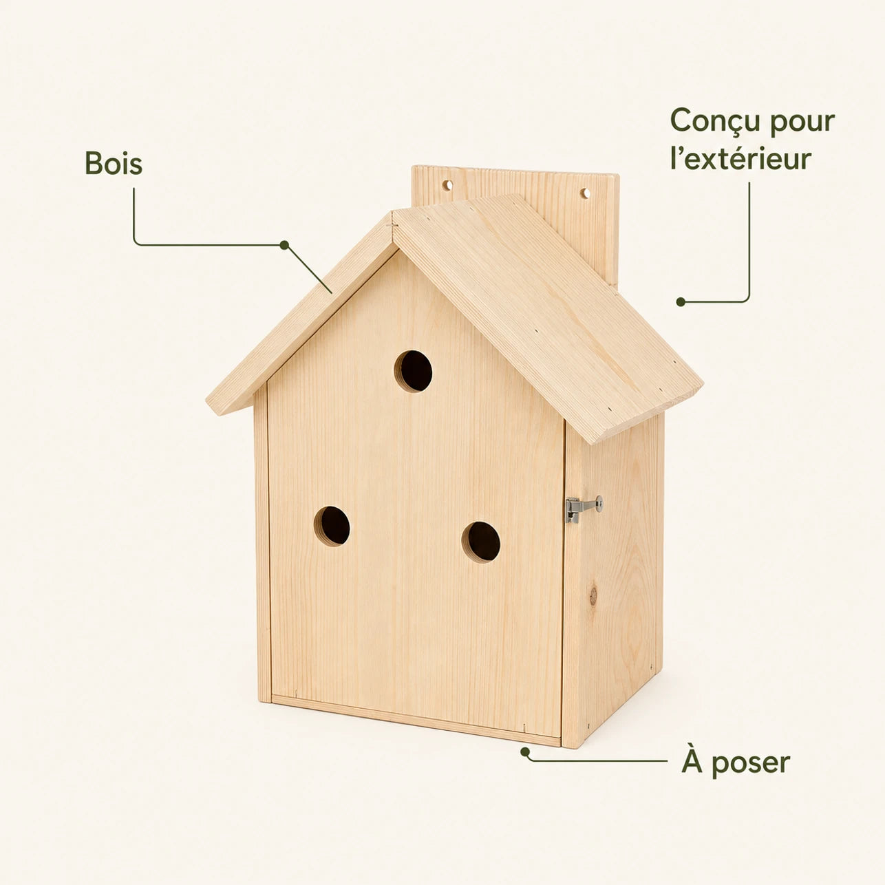 Birdhouse in wood beige — photo 4