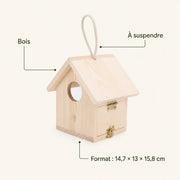 Birdhouse observation in wood beige size 14,7 × 13 × 15,8 cm — photo 4