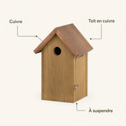 Birdhouse in wood with copper roof brown — photo 4