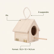 Birdhouse hanging in pine natural size 15,5 × 12 × 14,5 cm — photo 4