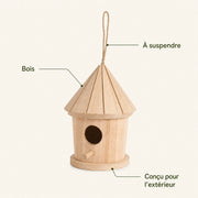 Birdhouse cylindrical in wood with roof faceted — photo 4