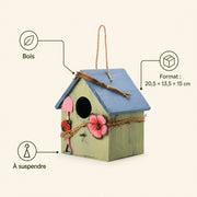 Birdhouse wall-mounted in wood size 20,5 × 13,5 × 15 cm — photo 4