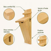 Birdhouse vertical in wood with front sloping — photo 4