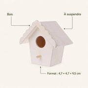 Birdhouse in wood white size 4,7 × 4,7 × 9,5 cm — photo 4