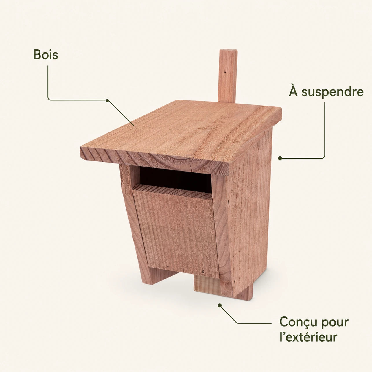 Birdhouse vertical in wood anthracite with open front — photo 4
