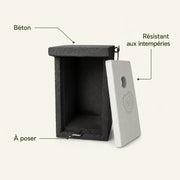 Birdhouse black and white with roof flat — photo 4