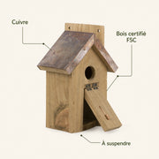 Birdhouse rustic in wood brown with roof sloping — photo 4