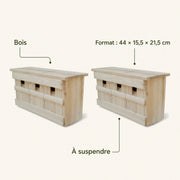 Set of 2 birdhouses in wood brown size 44 × 15,5 × 21,5 cm — photo 4