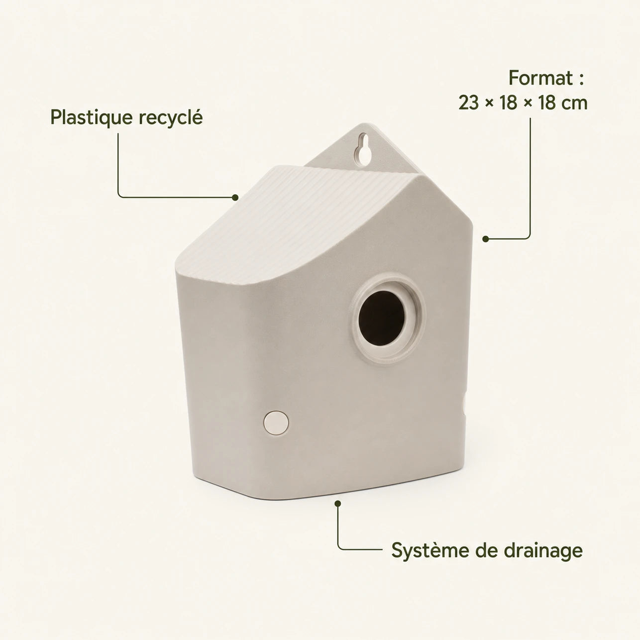 Birdhouse beige size 23 × 18 × 18 cm — photo 4
